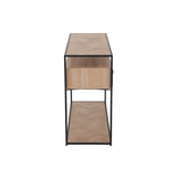 Vue latérale de la console J-Line Zigzag avec pieds en métal