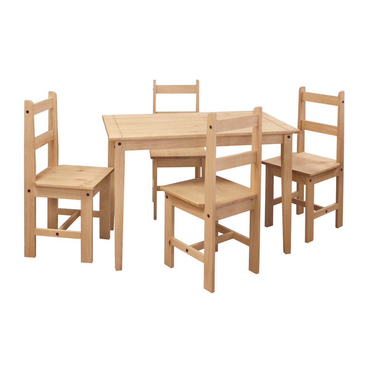 Table en bois de pin massif avec finition cirée naturelle