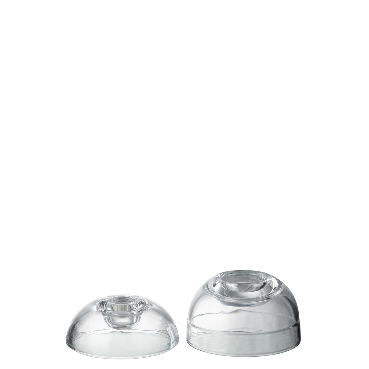 Bougeoir J-Line en verre transparent, ambiance moderne