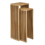 Table à plantes Yonker Marron avec design élégant et lattes verticales