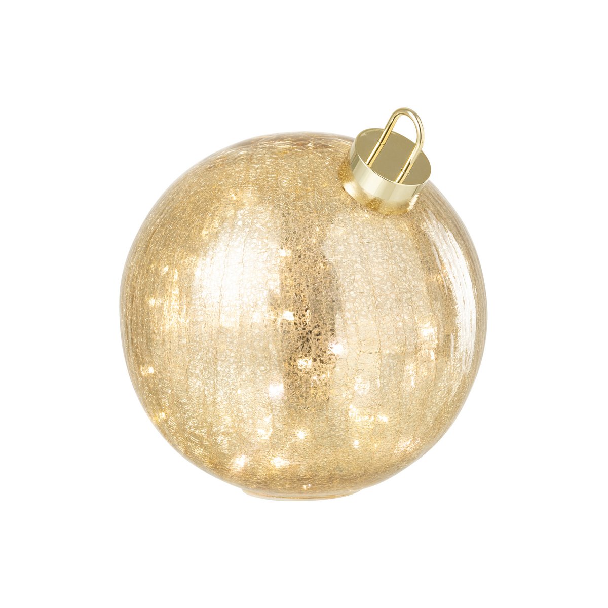 Boule de Noël J-Line en verre doré avec lumières LED - vue 1