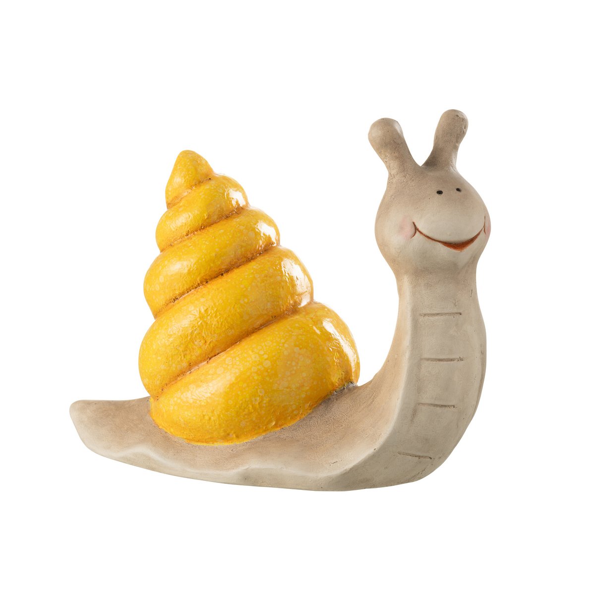 Escargot décoratif J-Line en polyresine jaune pour jardin
