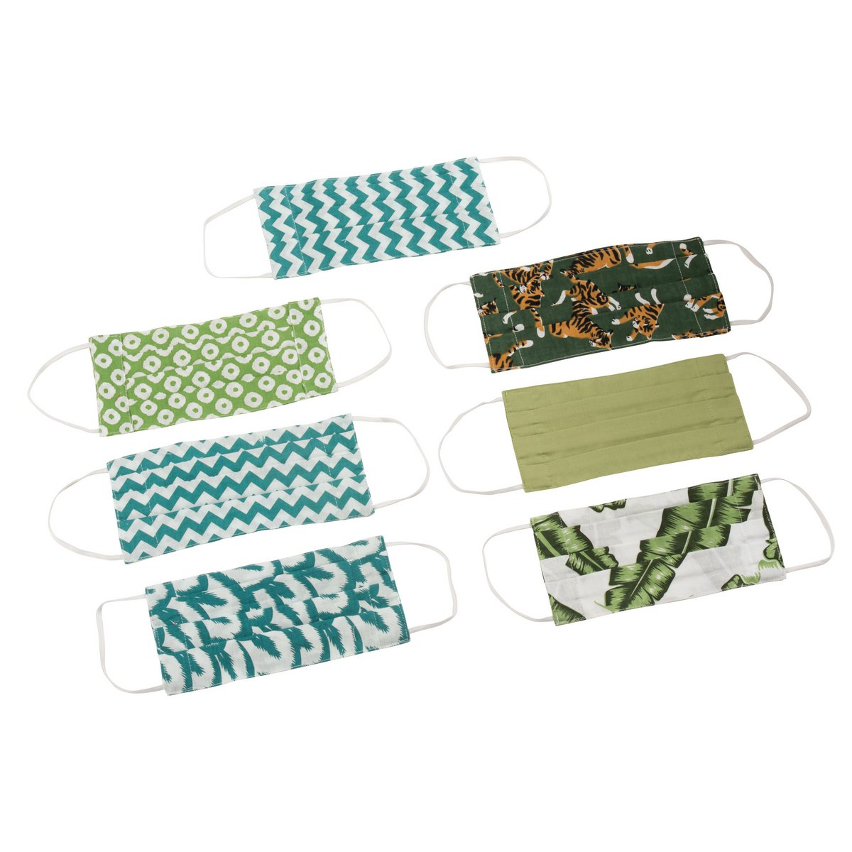 Masque en coton J-Line vert, détail du tissu
