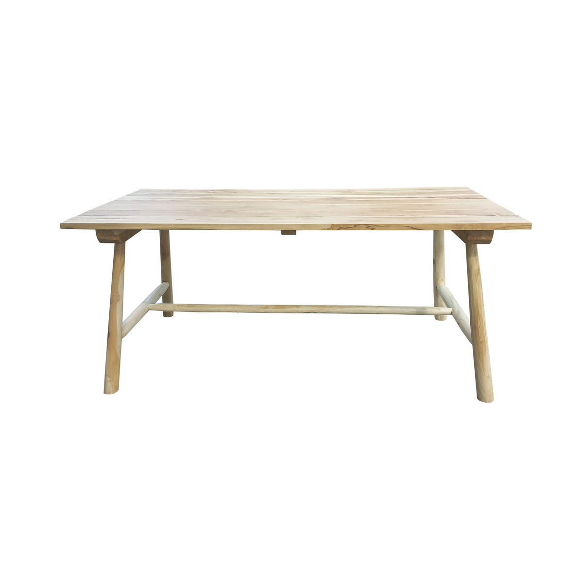Table en teck naturel 180x90cm avec grain de bois chaleureux