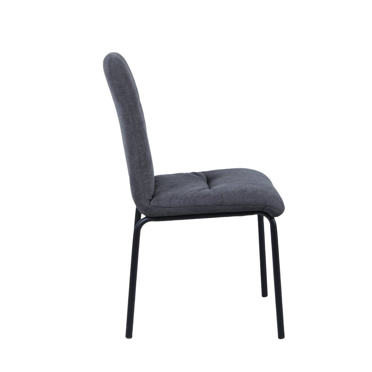 Détail du cadre en acier des chaises noires modernes