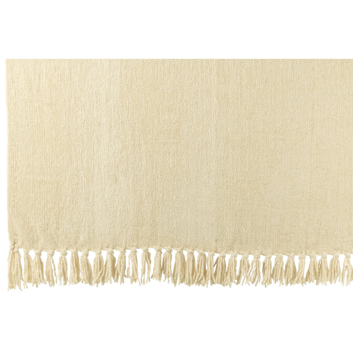 Couverture J-Line en chenille écru, vue d'ensemble élégante