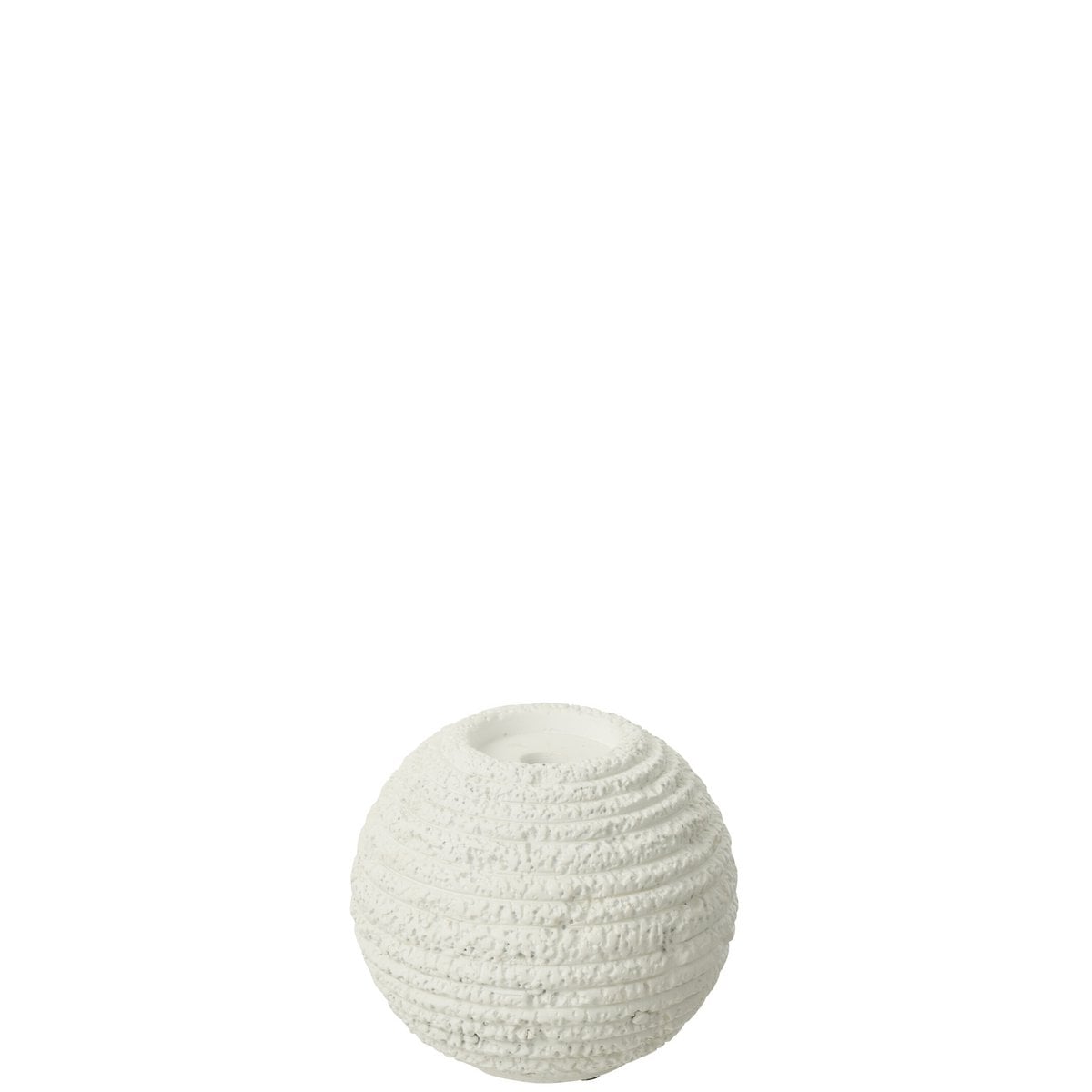 Bougeoir Creta Rond en ciment blanc, ambiance moderne