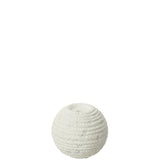 Bougeoir Creta Rond en ciment blanc, ambiance moderne