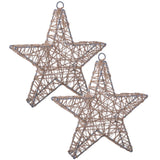 2 décoration de Noël à LED "Star en métal" Ø 25 cm-christmas décorations en métal et textile de nature, avec des LED fermement intégrés