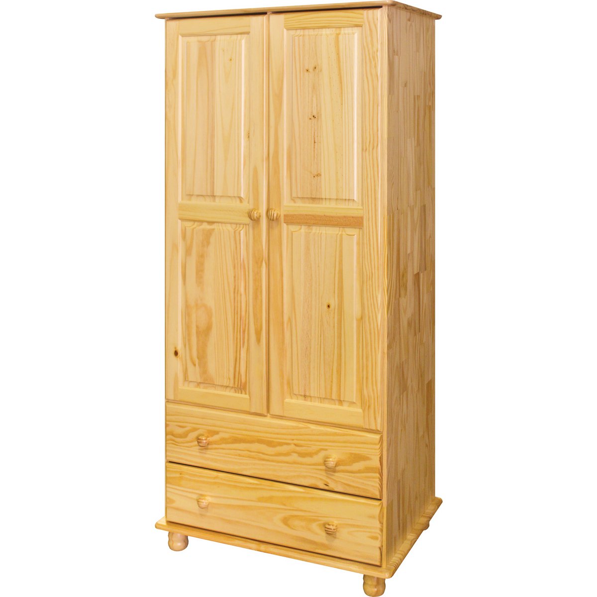 Vue de l'intérieur de l'armoire avec étagères et tringle à vêtements