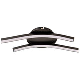 LED Mur / plafond "Onda", plafond en métal et plastique en noir, avec des LED fermement intégrées, éclairage pour le salon, la salle à manger ou le bureau de 65 cm de long