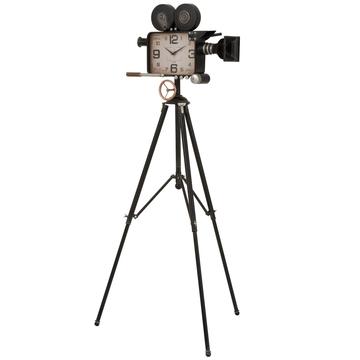 Horloge J-Line sur Tripod, intégrée dans un salon moderne