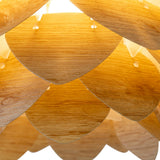 La lampe pendentielle "Foglia" en plastique de couleur naturelle, socket E27, éclairage pour salon, salle à manger ou bureau, 39 cm de diamètre