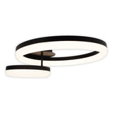 Plafond CCT LED "circulo" en métal noir et en plastique de couleur sable de 53 cm de long