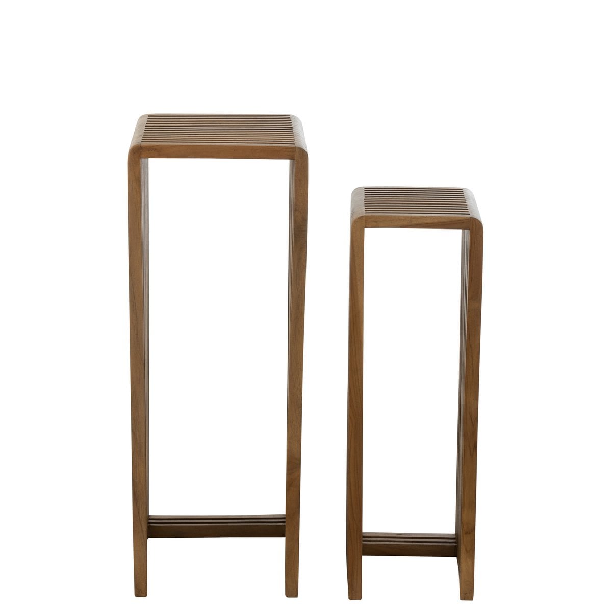 Table d'appoint J-Line Cube en bois naturel, vue de face