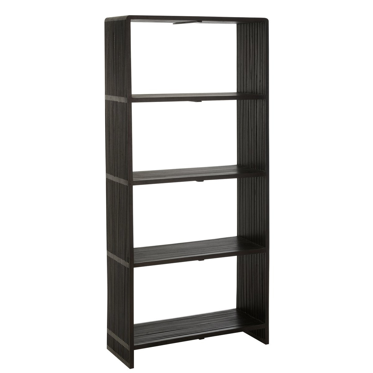 Détail de la finition noire de la bibliothèque J-Line