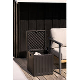 Vue rapprochée de la texture noire de la boîte Sobra
