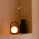 Lampe sans fil en bois marron châtaignier Skye