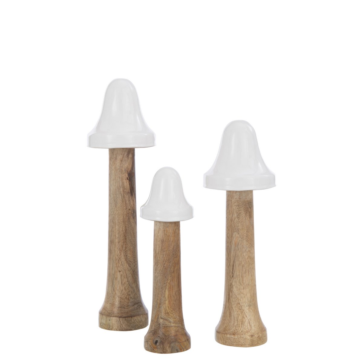 Détails du design élégant de la décoration J-Line Mushroom Thin, mise en scène dans un intérieur moderne.