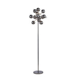Lampe debout "explosion" en chrome, lampadaire en métal et en verre, chrome, G9, lampadaire 169 cm de haut