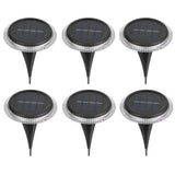 6 Set Solar-Boden-Sprießleucht Ø Env. 11,2 cm, plastique noir, capteur crépusculaire, pour l'entrée, la terrasse et les chemins
