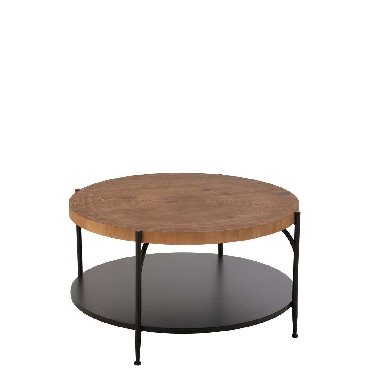 Table basse Voni J-Line en MDF et fer noir, vue de face