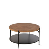 Table basse Voni J-Line en MDF et fer noir, vue de face