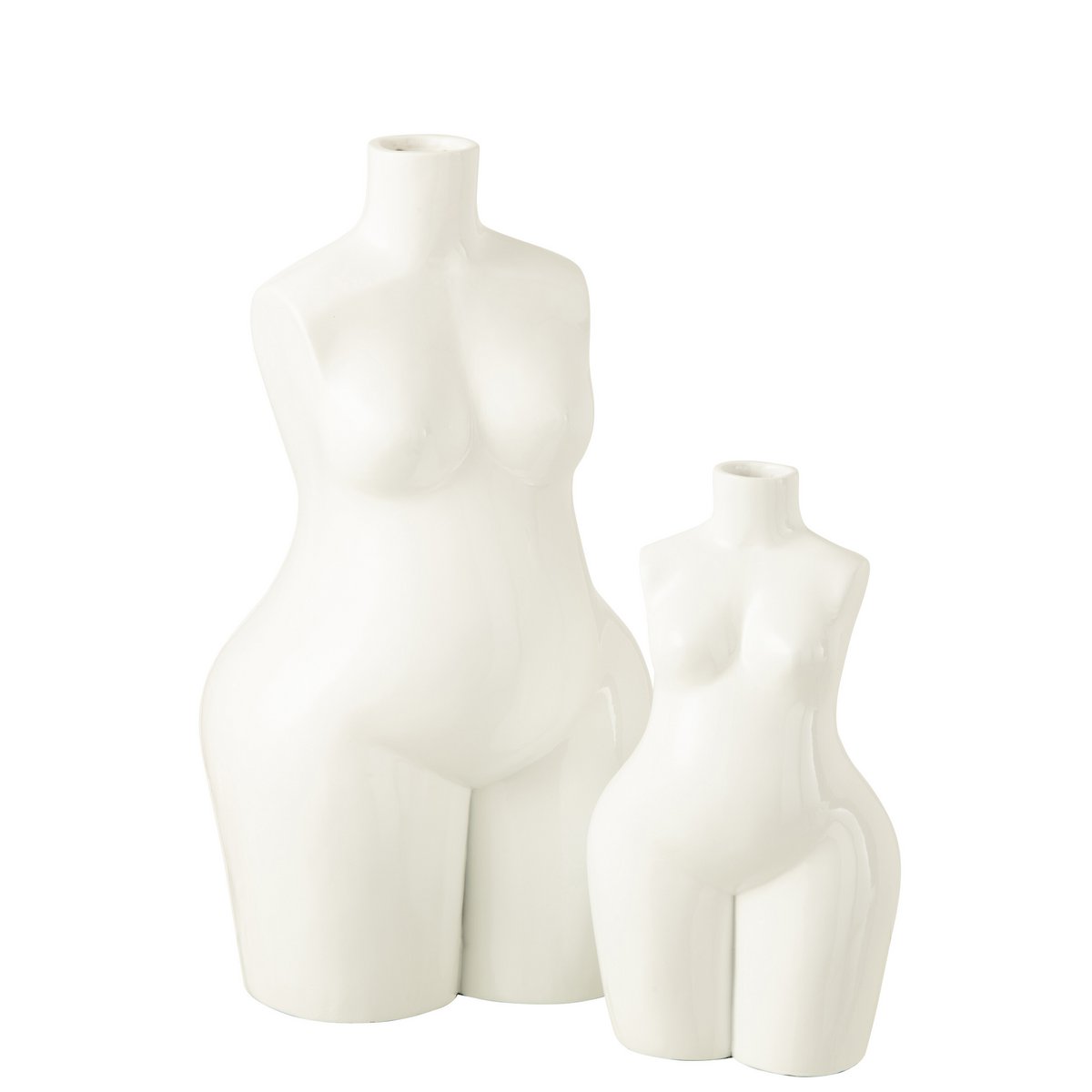 Vase Woman Body J-Line en polyrésine blanc glossy, vue de face