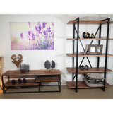 Meuble TV meuble TV meuble TV 150 x 51 x 36 cm Liverpool structure métal noir mat