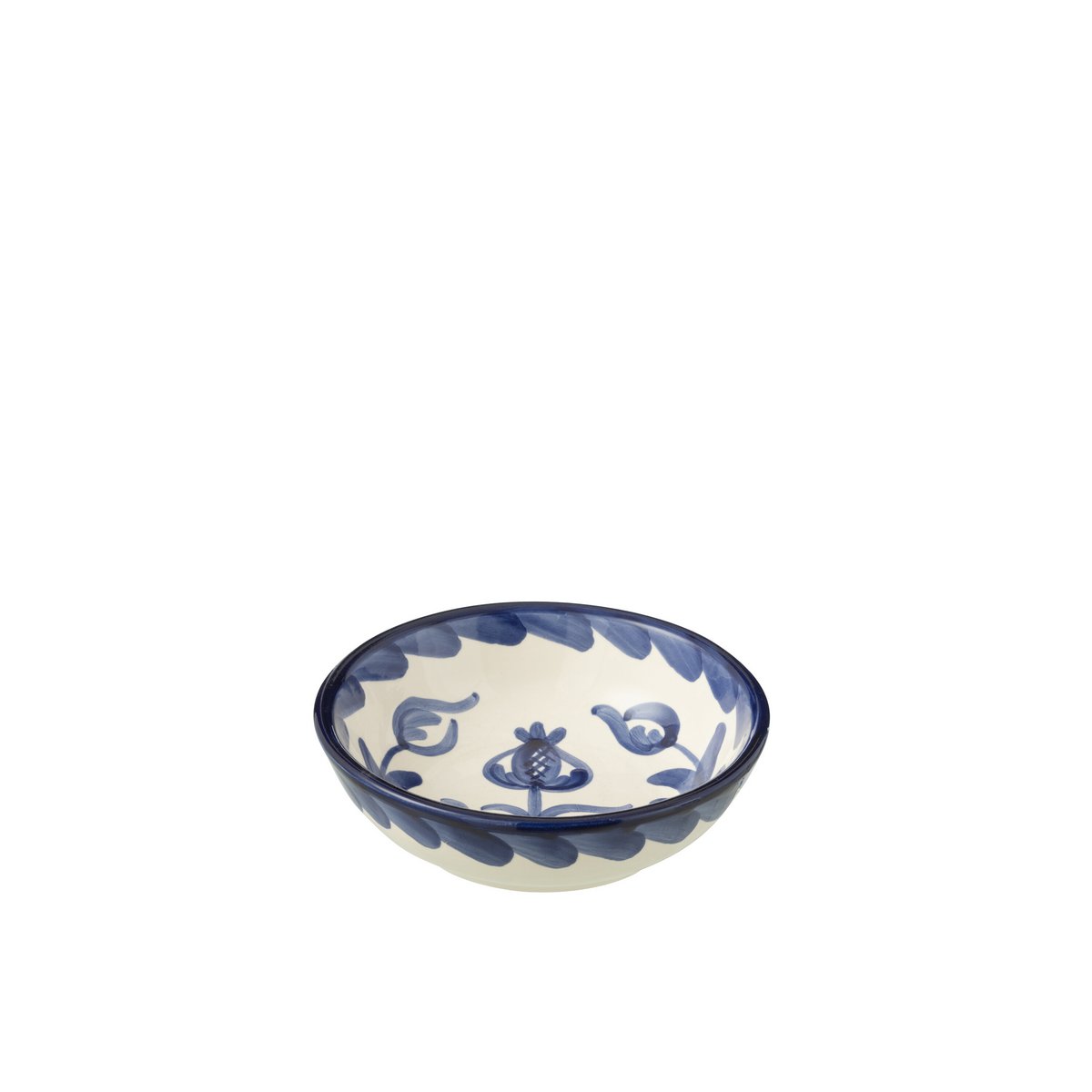 Bol Grenada en céramique blanc et bleu, diamètre 14 cm