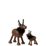 Figurine cerf J-Line en résine marron et noir, vue de face