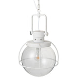 Lampe suspendue J-Line Ball en verre et métal blanc, vue de face