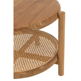Vue latérale de la table d'appoint en teck J-Line