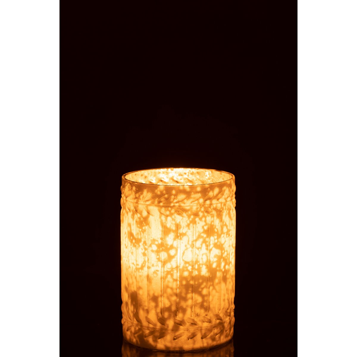 Bougeoir J-Line Ezy en verre blanc - ambiance décorative