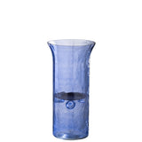 Bougeoir Tarifa en verre bleu - mise en scène décorative