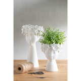 Pot de fleurs J-Line blanc, détail du matériau et de la texture