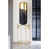Vase Duo J-Line en métal noir et or, détail du design