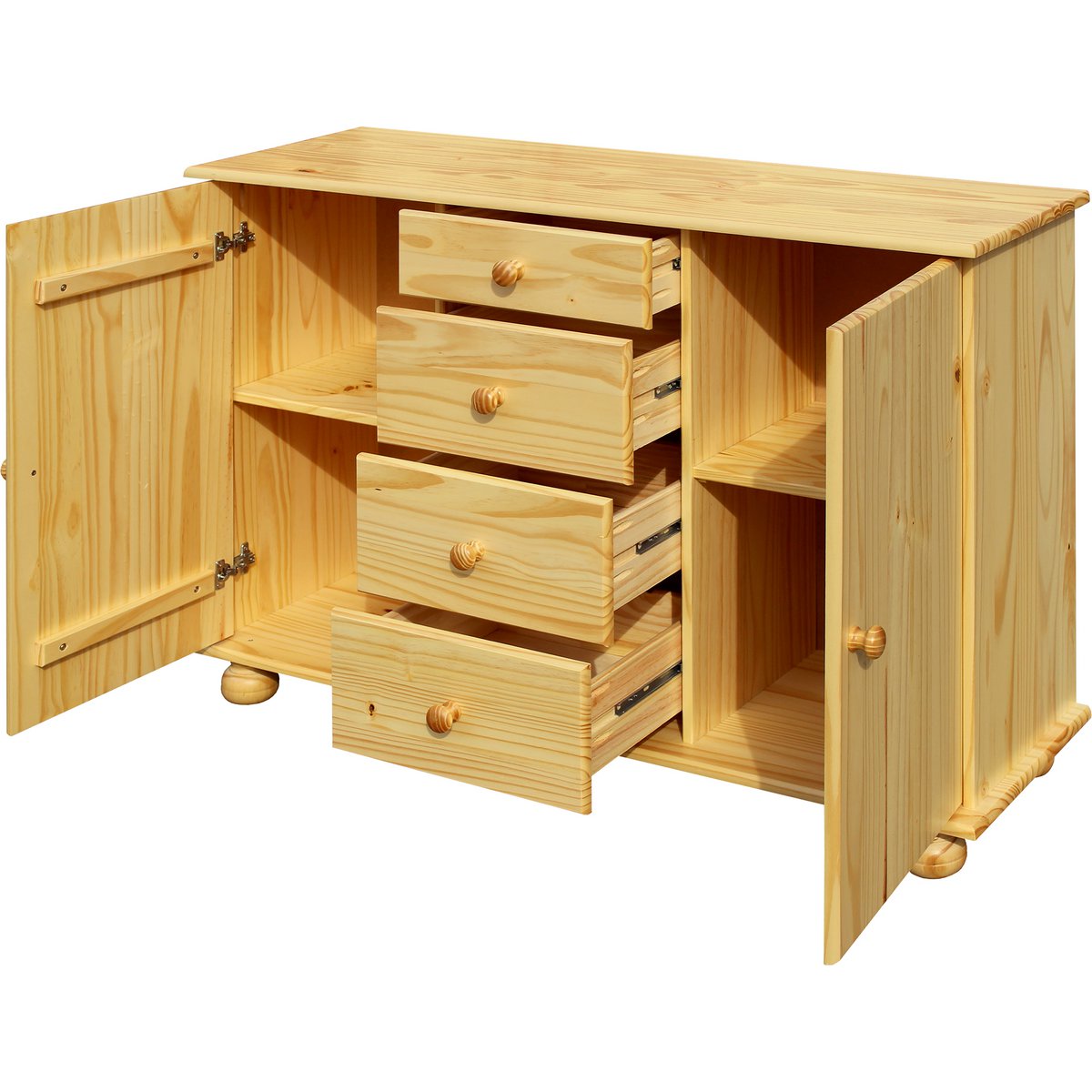 Zoom sur la texture du bois de la commode