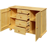 Zoom sur la texture du bois de la commode