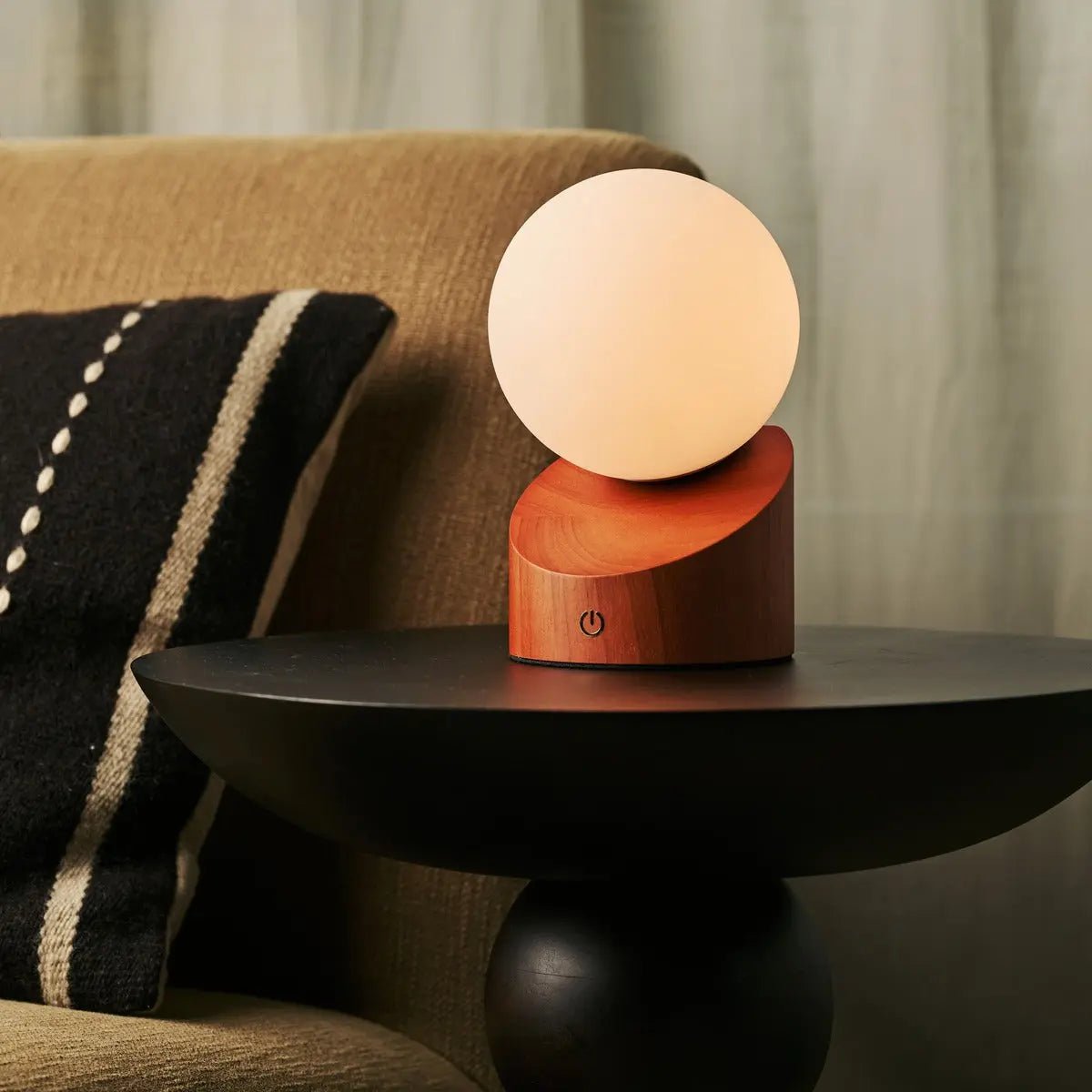 Lampe rechargeable Morris marron châtaignier