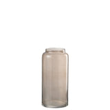 Vase J-Line en verre ambré, 40 cm de hauteur, ambiance moderne et lumineuse