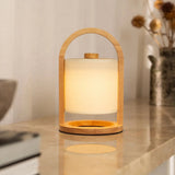 Lampe rechargeable en bois marron clair River