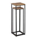 Colonne de fleurs en bois recyclé - mise en scène avec plantes