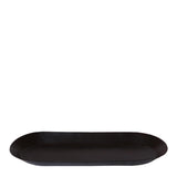 Plat de service ovale en métal noir