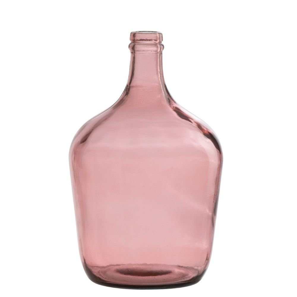Vase J-Line Bottle Terra en verre rose, vue de face