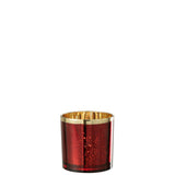 Lanterne J-Line Edge en verre or et rouge, vue de face