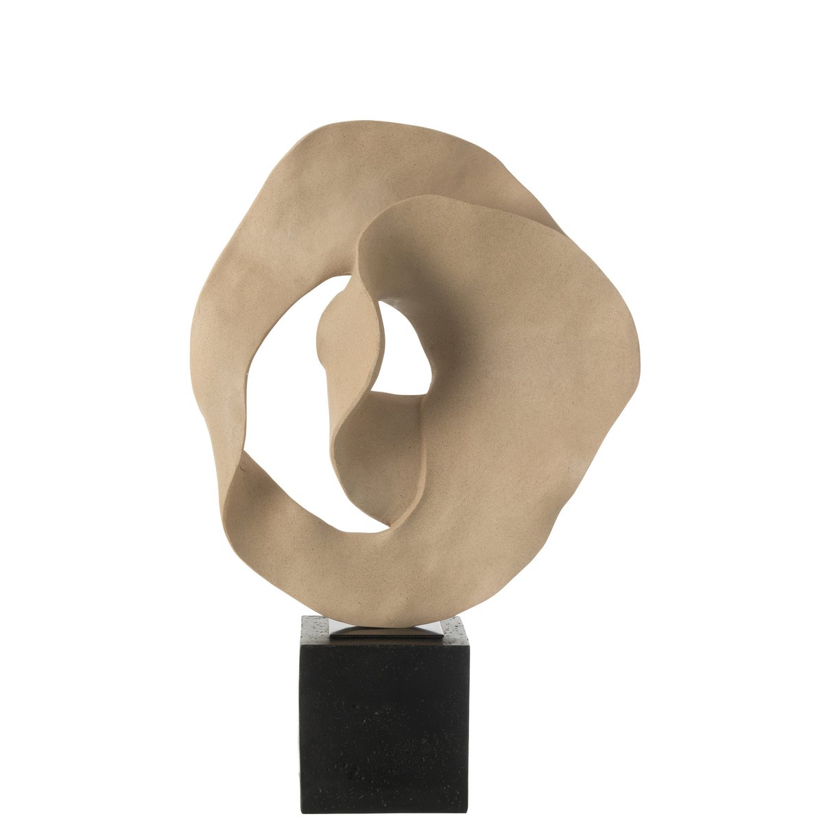 Serre-livres J-Line en polyresin beige et noir, vue de face