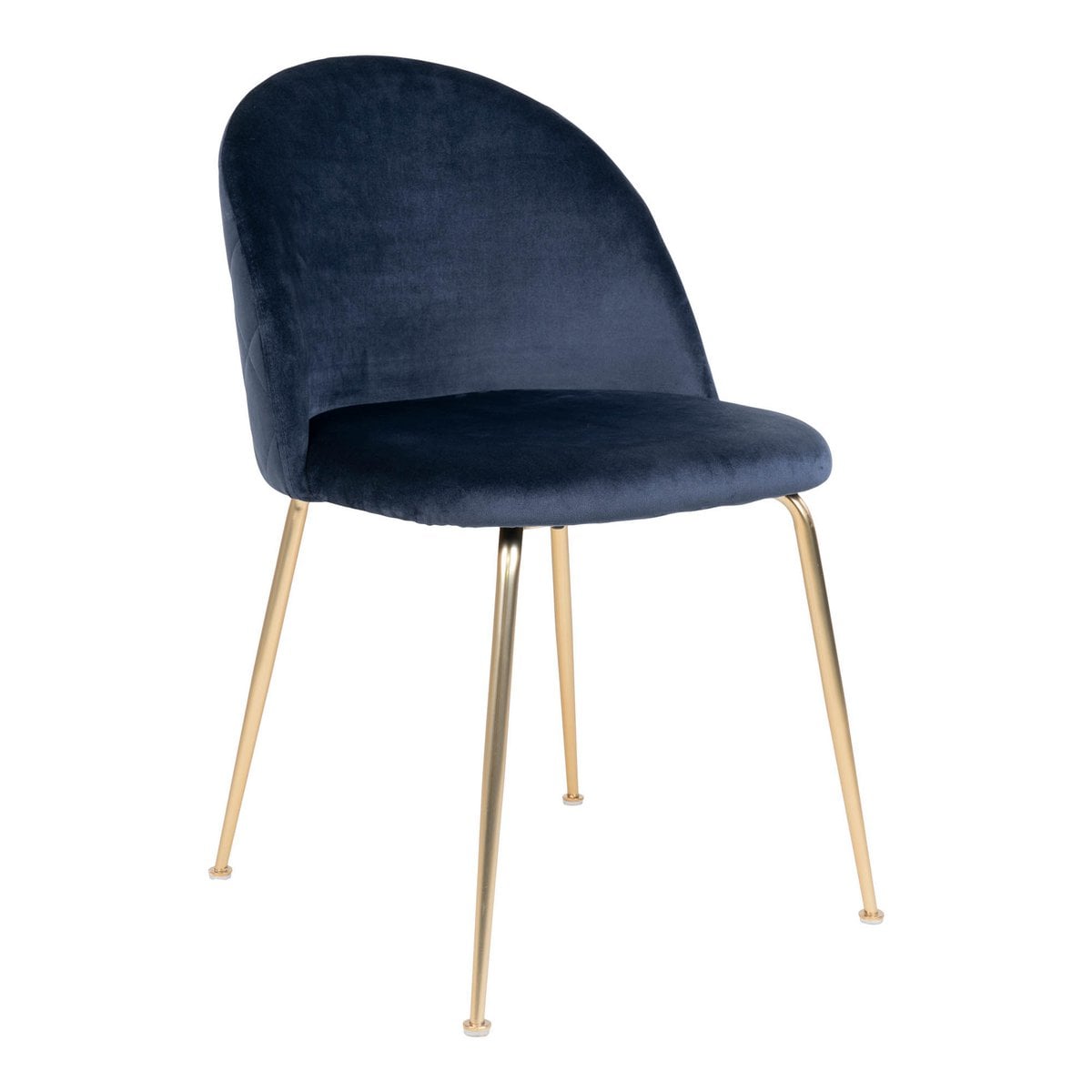Zoom sur le tissu velours bleu de la chaise Geneve