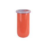 Vase Plié M en verre mauve avec forme ludique, vue de face