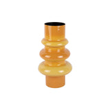 Vase Grato Petit en métal jaune, vue de face avec détails de finition